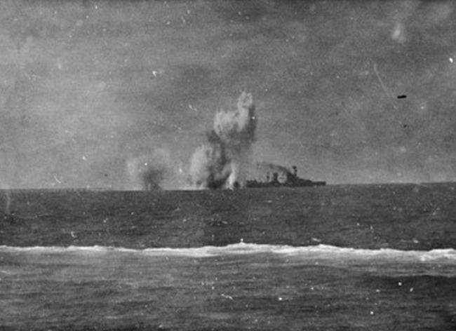  Dutch cruiser HNLMS Java under Japanese attack in February 1942, shortly before going down