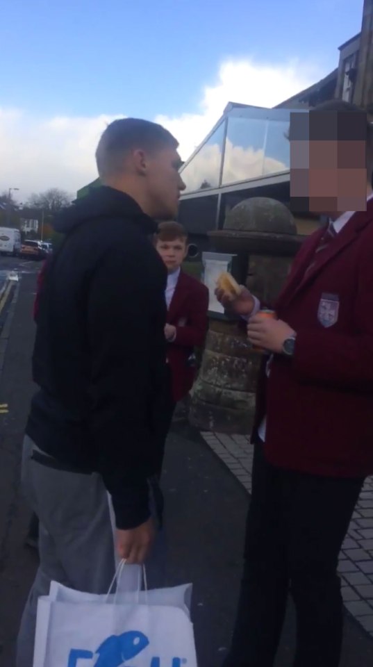  But the laidback lad appears unmoved by the row as he once again labelled the Rangers hitman 's***' in front of his mates while tucking into a sandwich