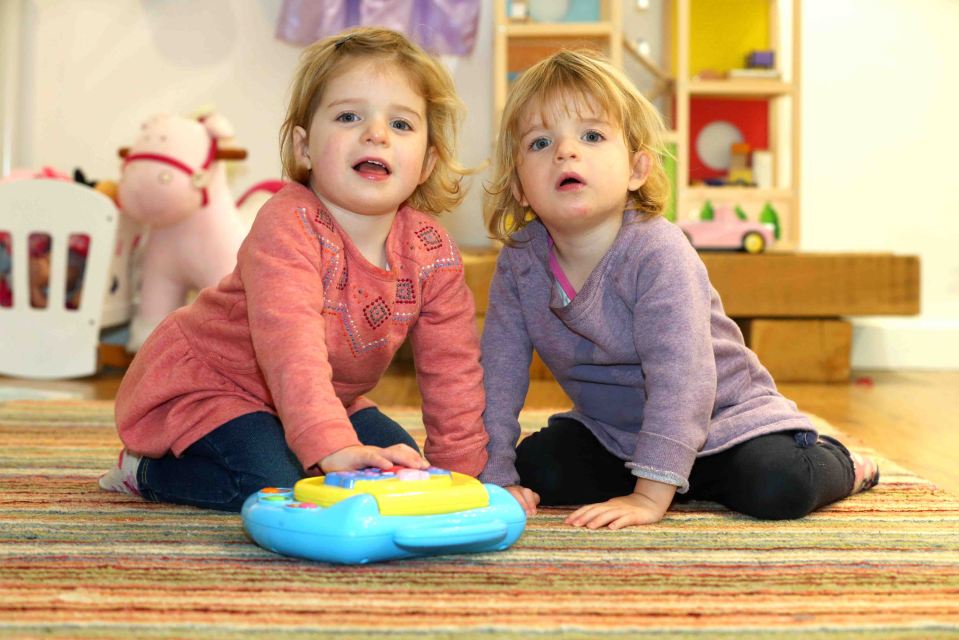  All grown up: The girls, now aged three, are enjoying a happy and healthy childhood