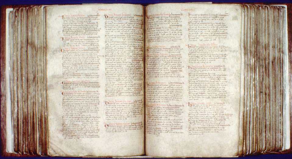 The Domesday book, survey carried out in 1086 recorded English names