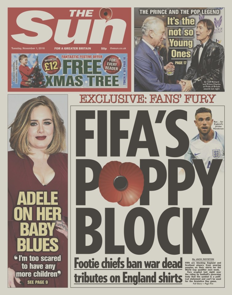 Sun front page 