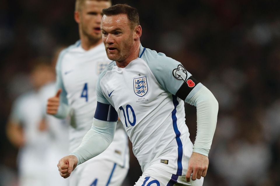 Rooney slipped in an energy drink bottle after England's win over Scotland