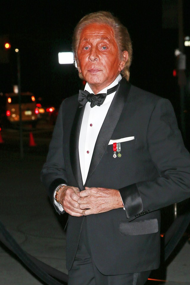 Valentino looked a striking shade of orange last night