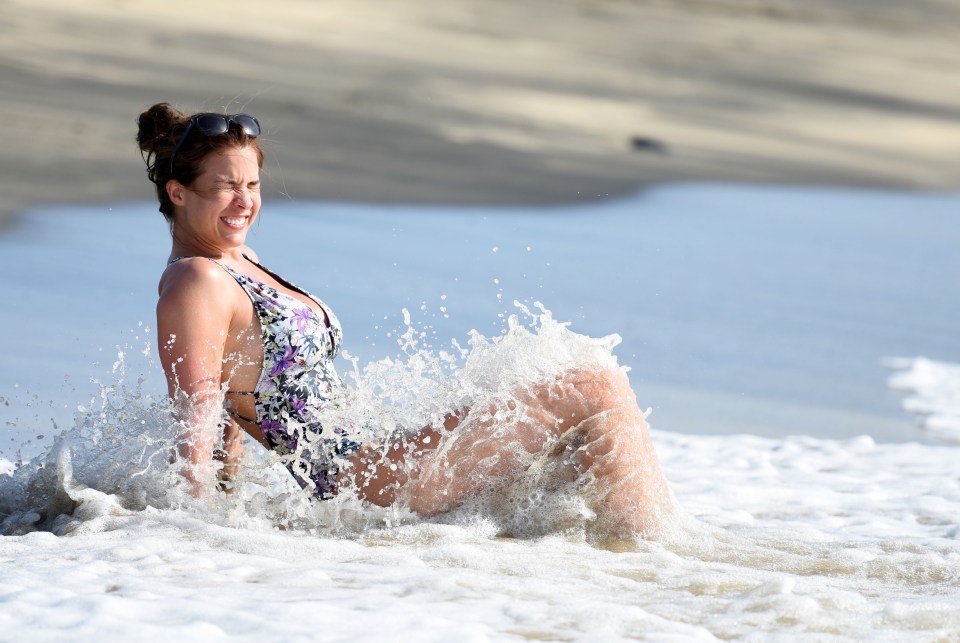  She was seen having fun in the cool surf