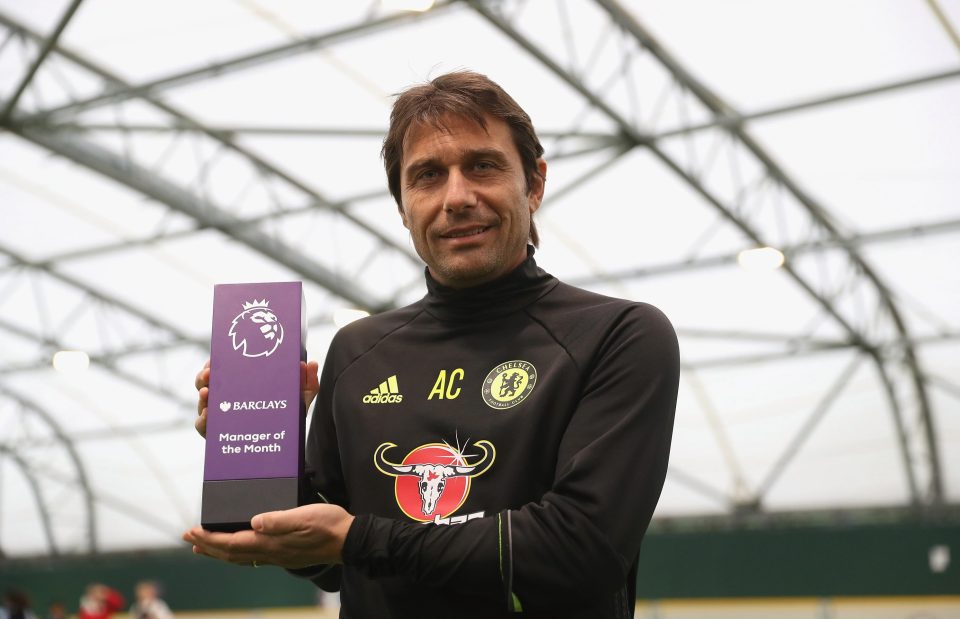 Antonio Conte was named manager of the month for October and has not ruled out a return for Lampard