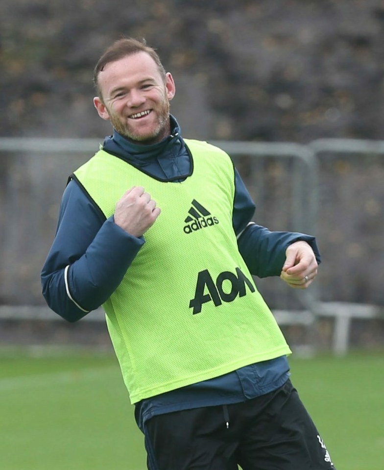 Wayne Rooney was all smiles at training despite a troubled week