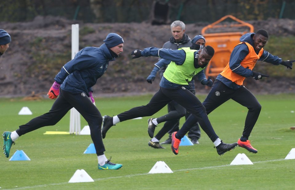 Manchester United train at their Carrington base ahead of hosting Arsenal