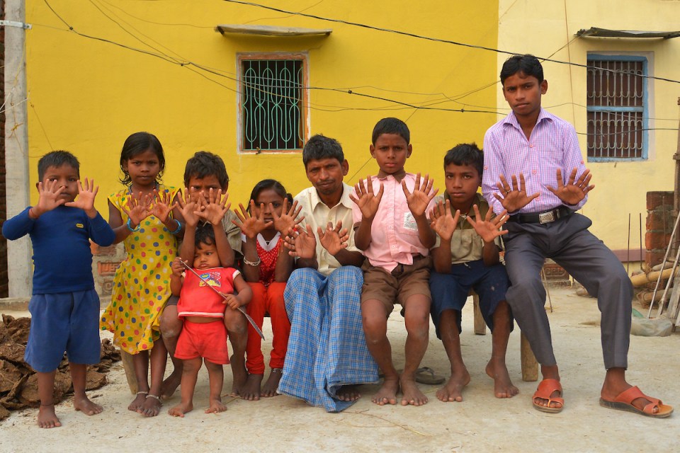  The Choudhary clan, who live in a small village in Gaya, India, have a shared total of 600 digits