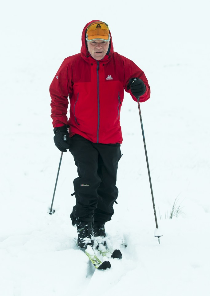 A man on cross country skis near the Buttertubs Pass in the Yorkshire Dales National Park