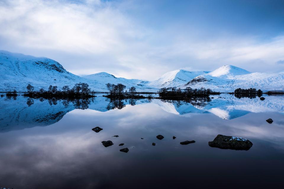  Lochan nah-Achlaise, Glencoe, Scotland, UK looked stunning in the snow