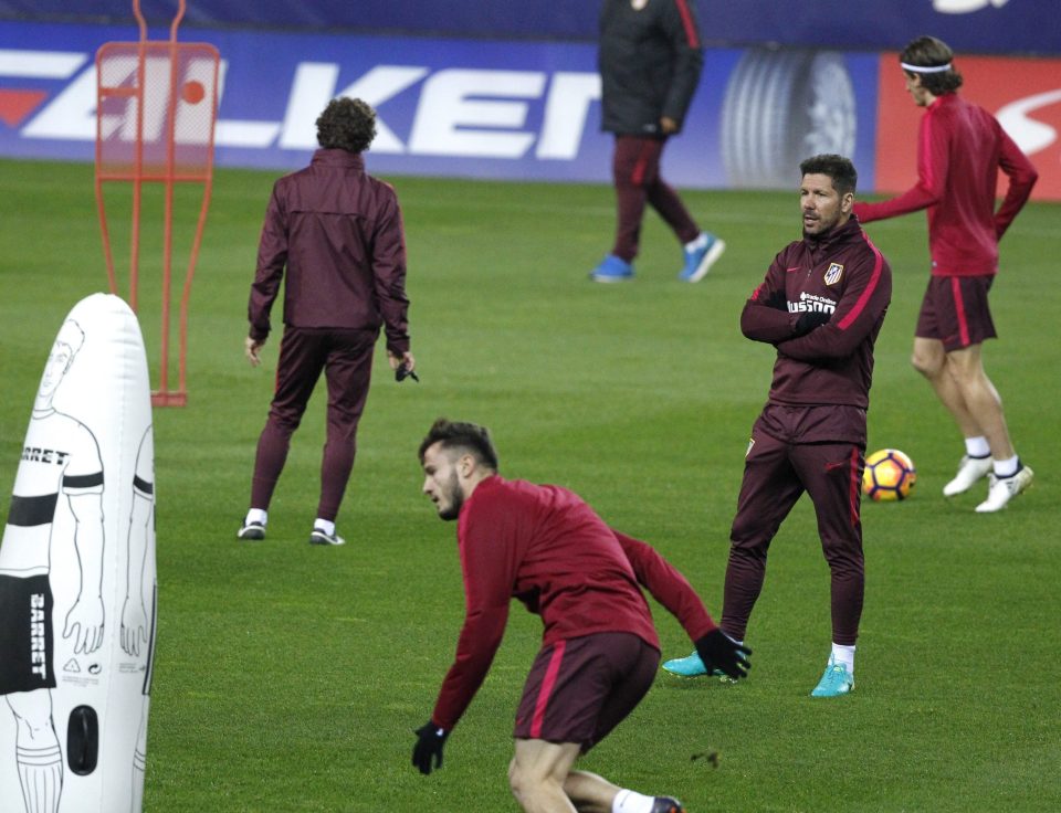 Atletico go through their paces before taking on the La Liga leaders and neighbours