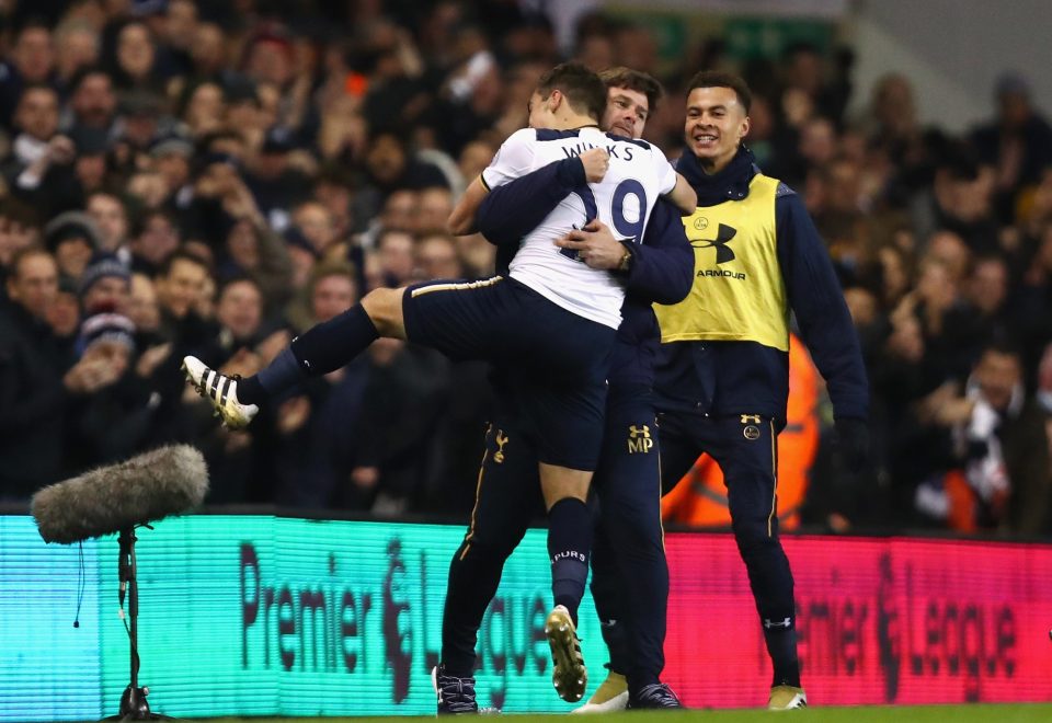 Harry Winks celebrates scoring another academy graduate making the breakthrough at Spurs 