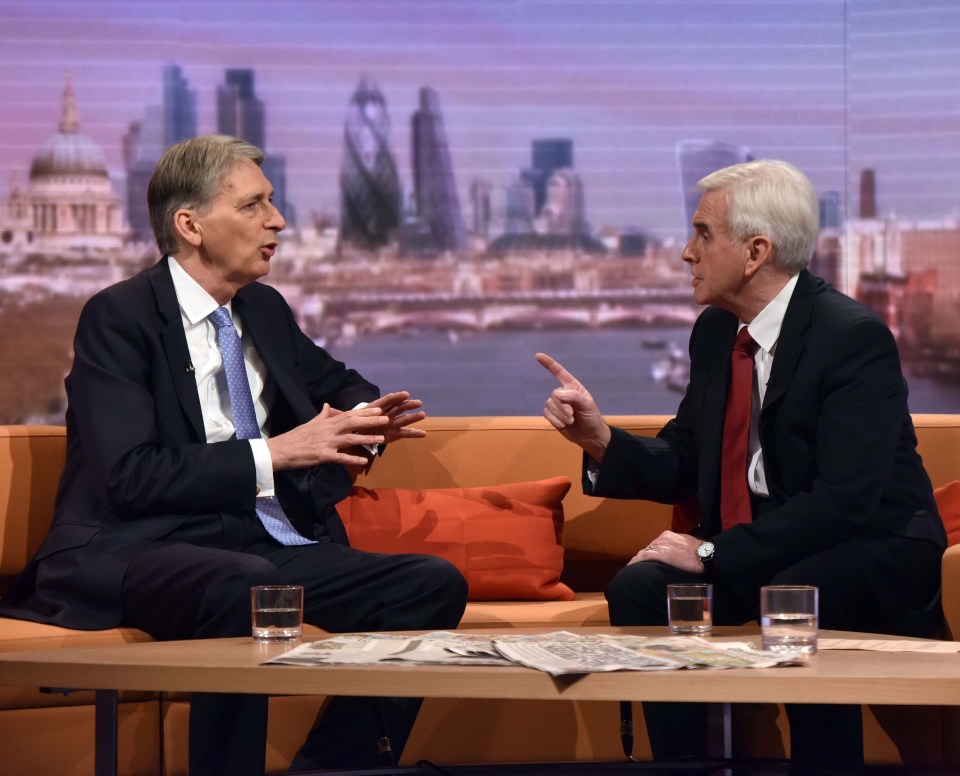  The Chancellor and Shadow Chancellor face each other on the Andrew Marr Show