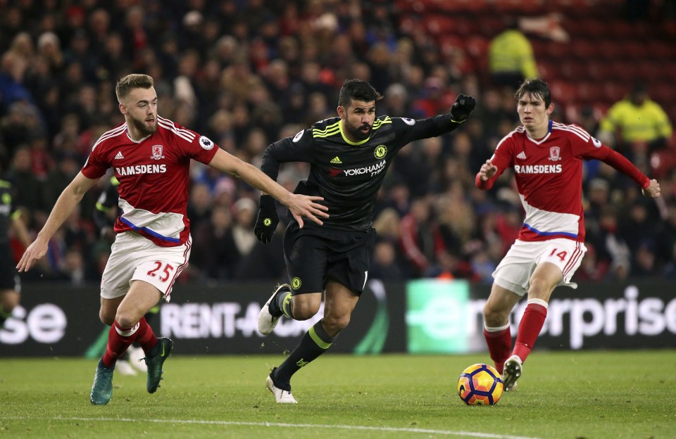 Diego Costa had no right to get to a ball he was third favourite for against Middlesbrough but did