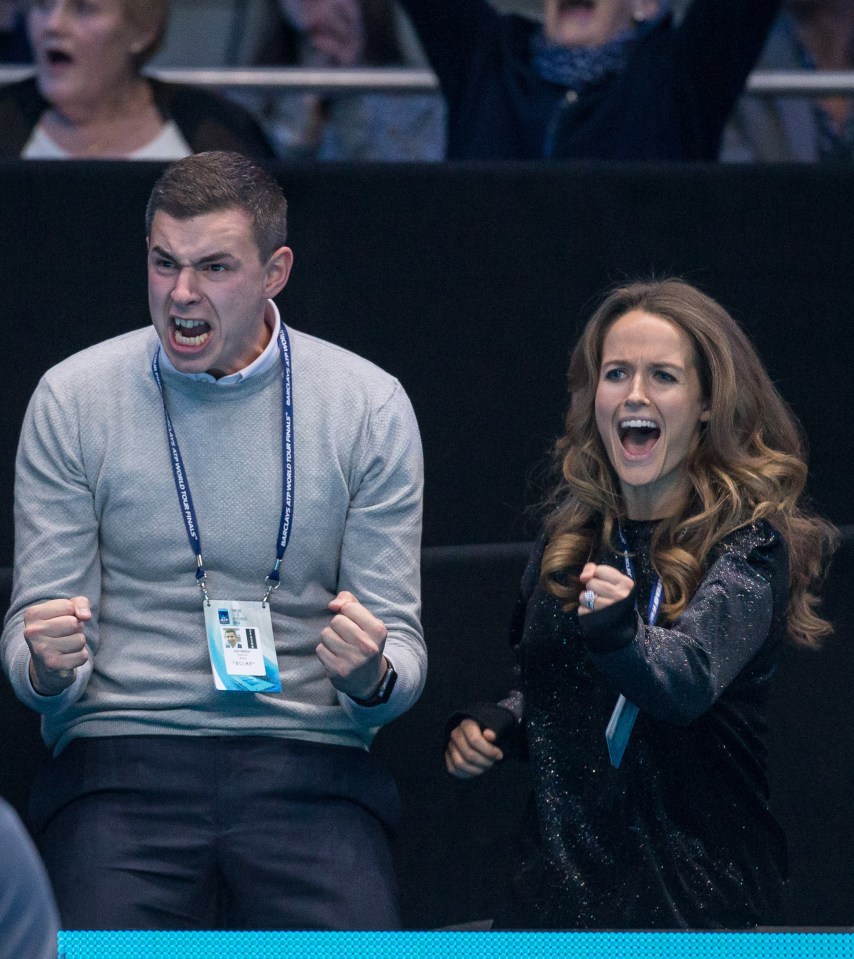 Murray's wife Kim Sears cheers as the star clinches the world No 1 ranking