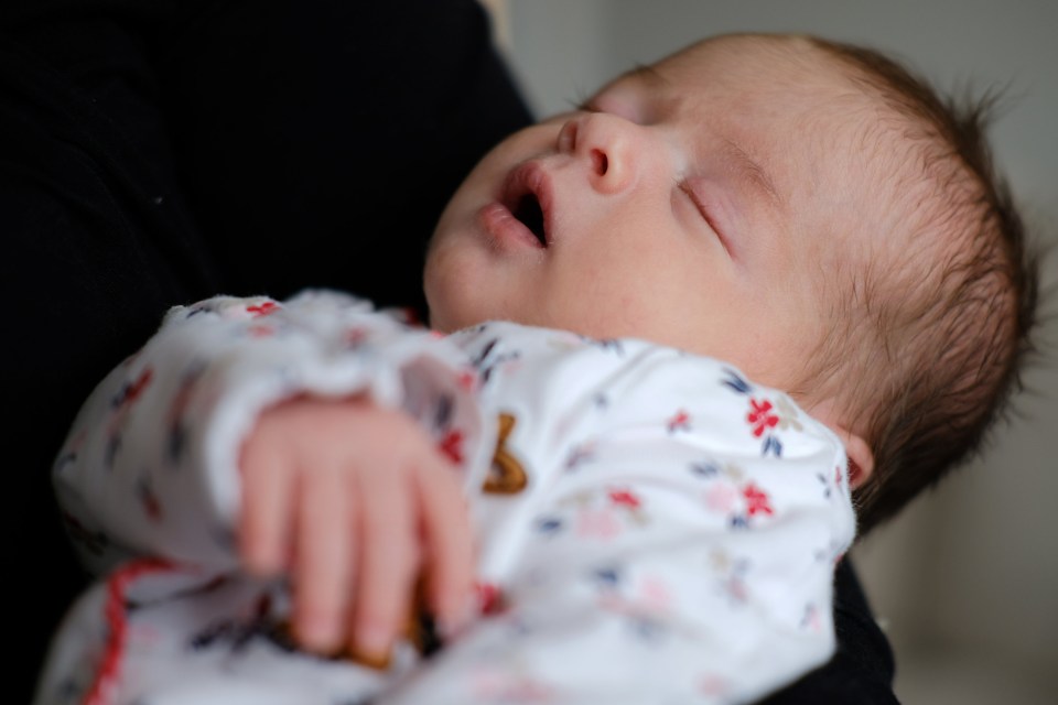  Baby Molly, pictured, was born on November 3