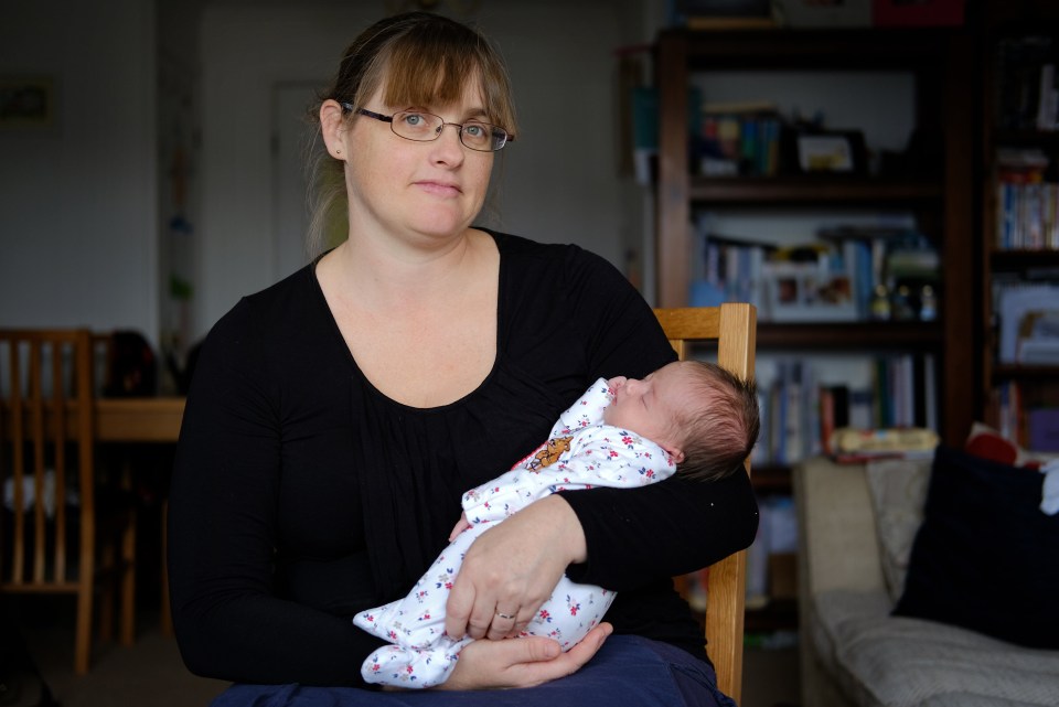  Hayley Jermyn, 37, with newborn baby Molly May