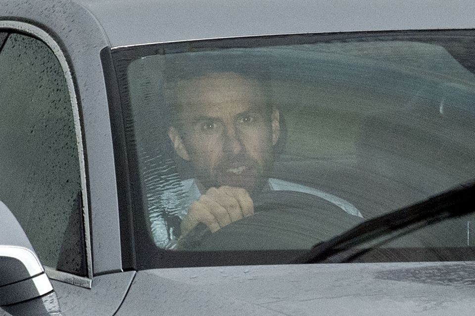 Southgate was spotted leaving the England HQ St. George's Park on Monday