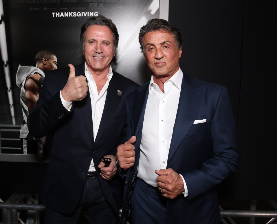 Frank Stallone pictured with his famous brother at an event last year