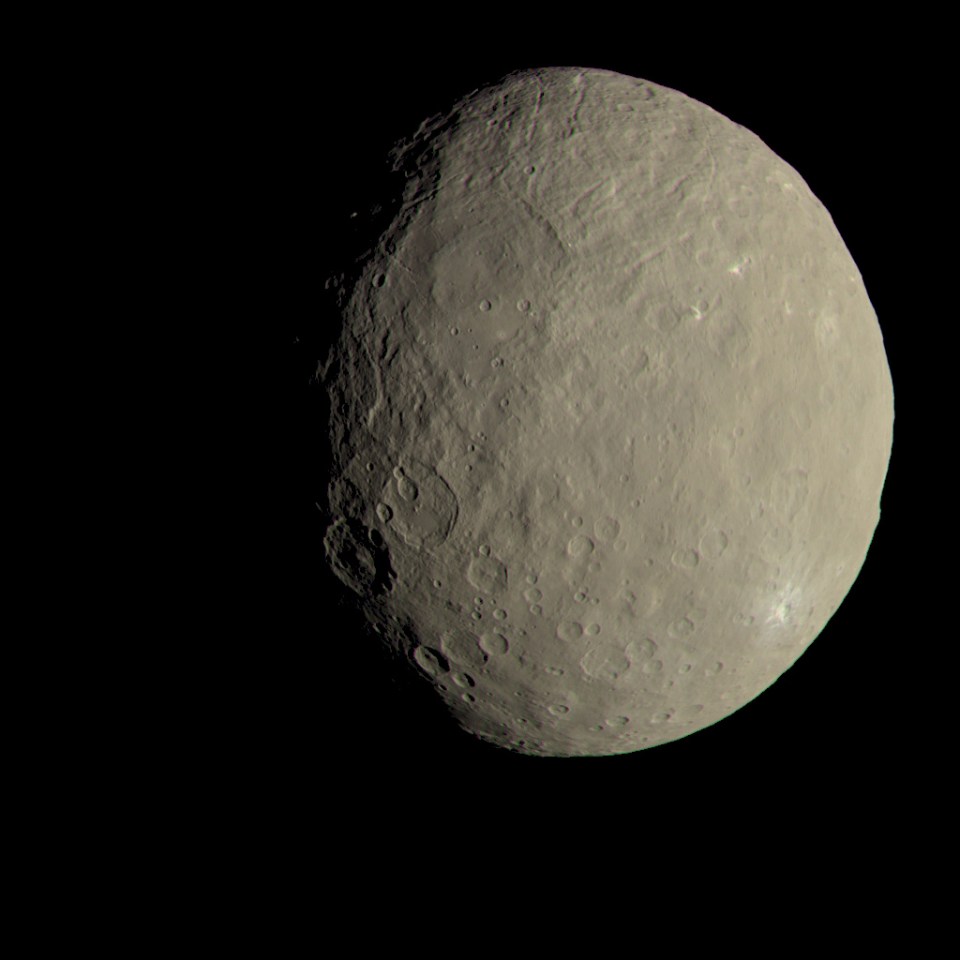  The surface of Ceres seen from a distance