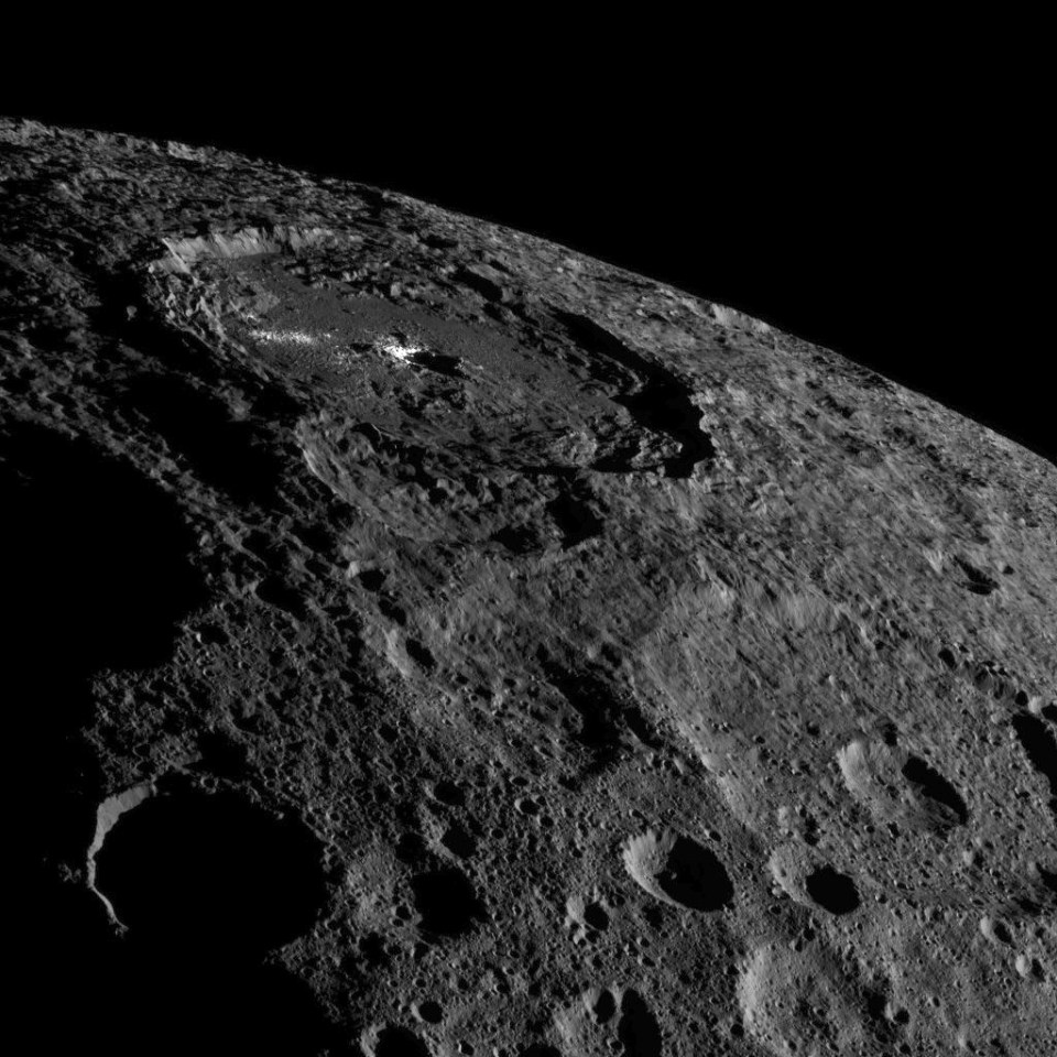  A bright has been seen in Ceres' crater