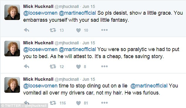 Mick's Twitter rant at Martine