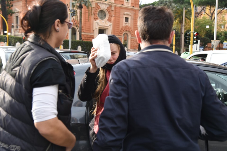  Embla Jauhojarvi arrives at the Swedish embassy to be reunited with her father after six months