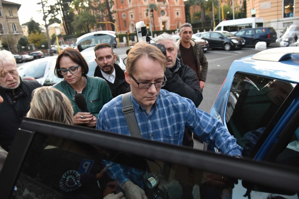  Tahvo gets into a car outside the embassy following the meeting