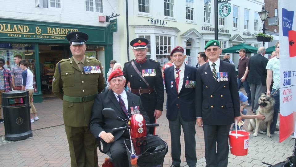 Major David Sharp with members of the Royal British Legion in Ashford, Kent