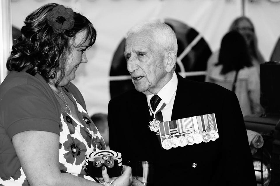 Fundraiser Emma Barritt with Major David Sharp 