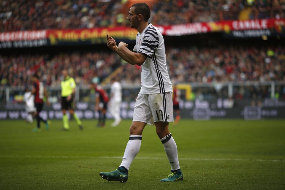 Juventus defender Leonardo Bonucci suffered a thigh injury in the same game