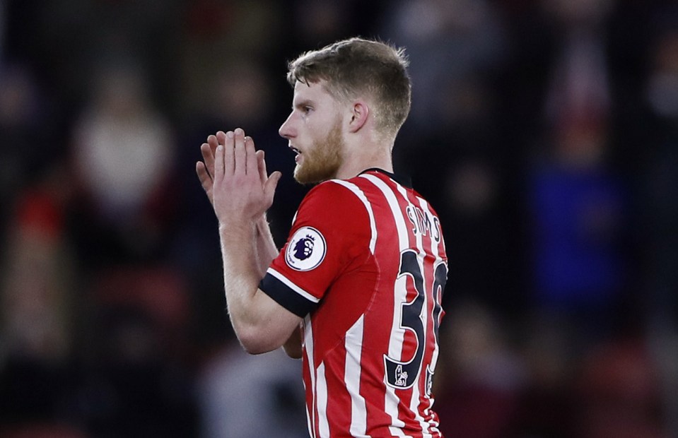  The Southampton fans gave Sims a standing ovation when he was subbed off in the final minutes