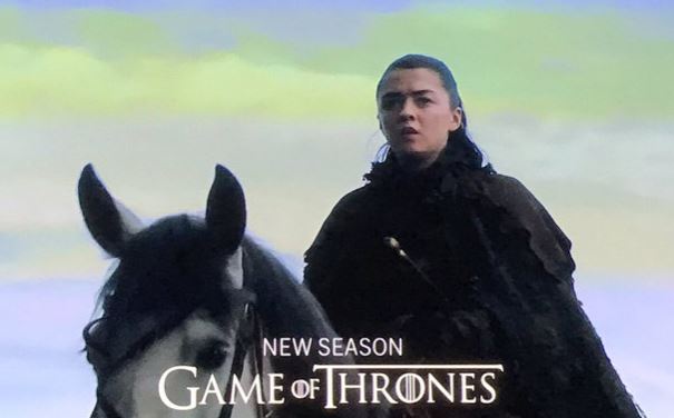  Arya is seen riding a horse in the images