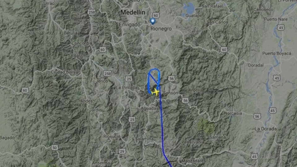 Radar images show the plane circling several times