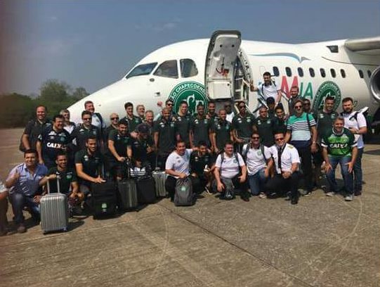 The last picture of the Chapecoense team before boarding the plane that crashed in Colombia