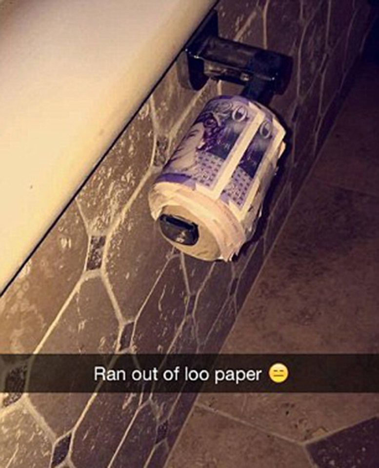  Posts uploaded to the Facebook page 'What private school students snapchat' include young people boasting about using £20 notes as toilet roll