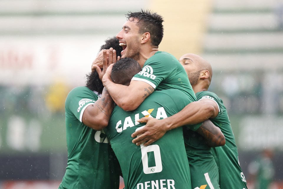 Alan Ruschel, centre, has survived the air crash that claimed 19 of his team-mates