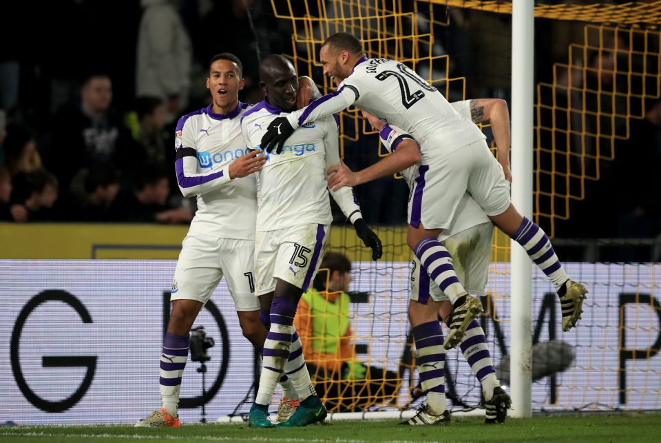 Newcasltle's Mohamed Diame mooted his celebrations after scoring against his former club Hull