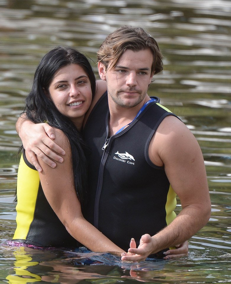 Love Island winners Nathan Massey and Cara De La Hoyde take to the water in Florida