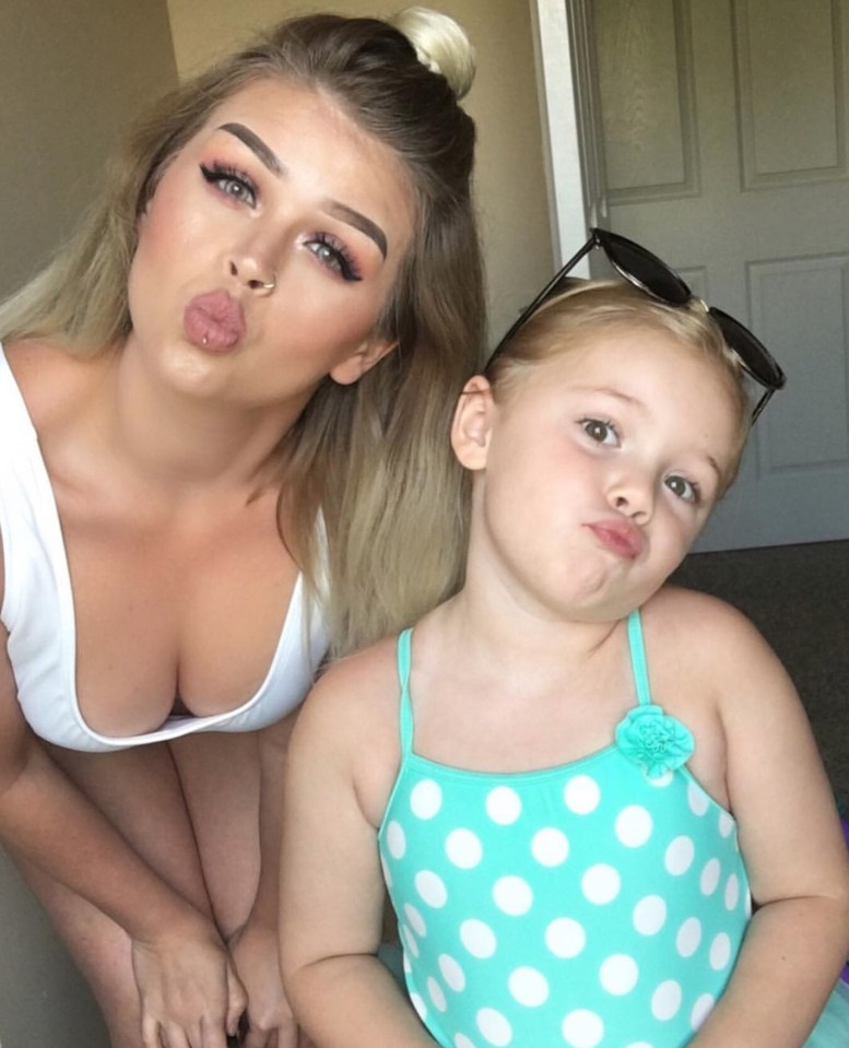 Courtney and daughter Molly. Courtney received death threats because of the make-up videos her daughters filmed