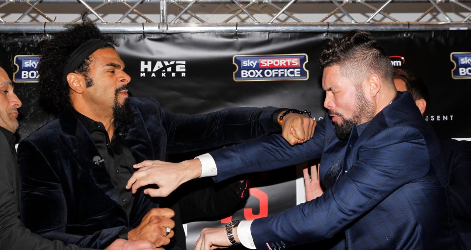  Haye and Bellew came to blows at the press conference to announce their fight