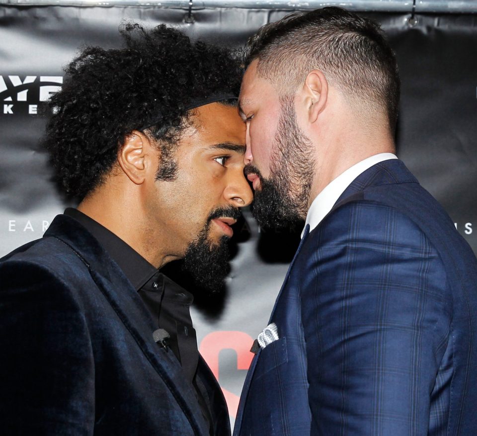  David Haye and Tony Bellew met to announce their fight next March