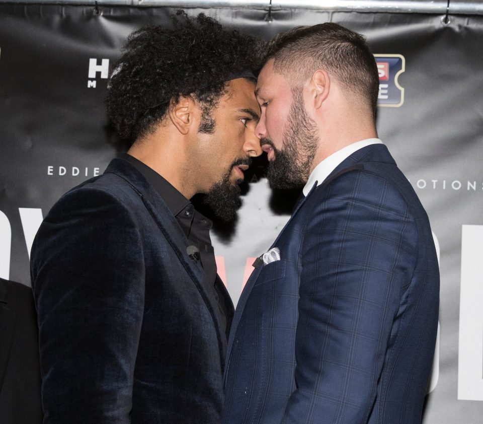  David Haye and Tony Bellew were involved in a heated exchange at their head-to-head