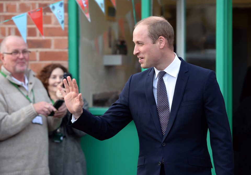  Prince William beamed as he waved goodbye outside the development centre