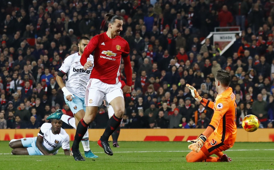  Zlatan Ibrahimovic also scored two as United romped into the semi-finals