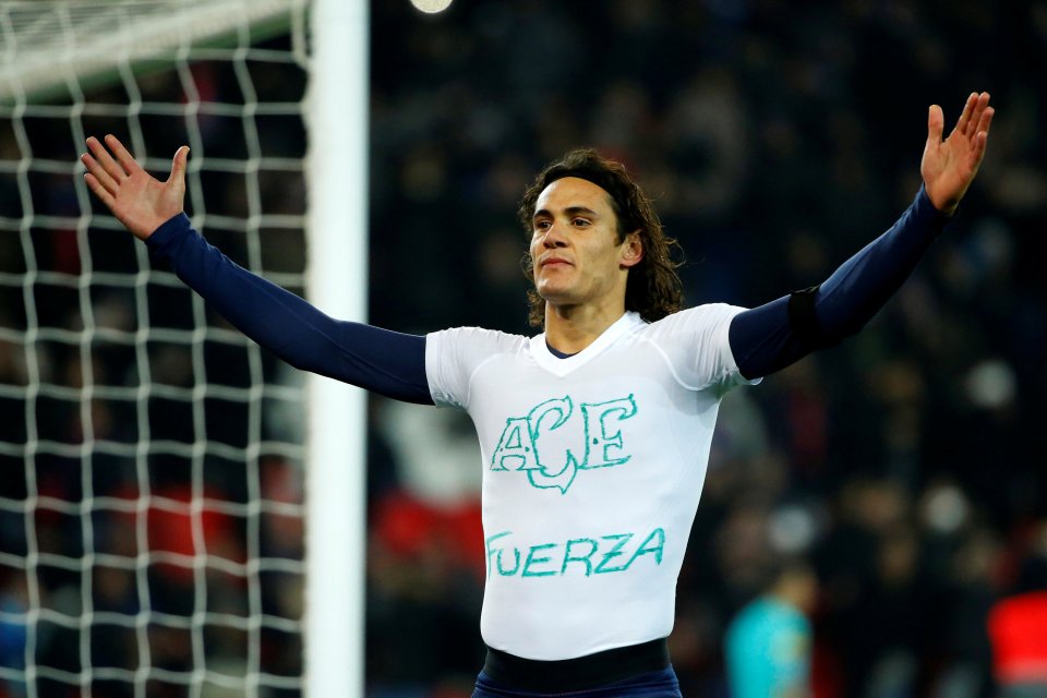 Edinson Cavani was shown yellow for paying tribute to Chapecoense