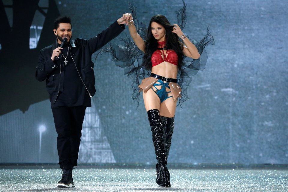  Adriana had fun with The Weeknd as she passed him