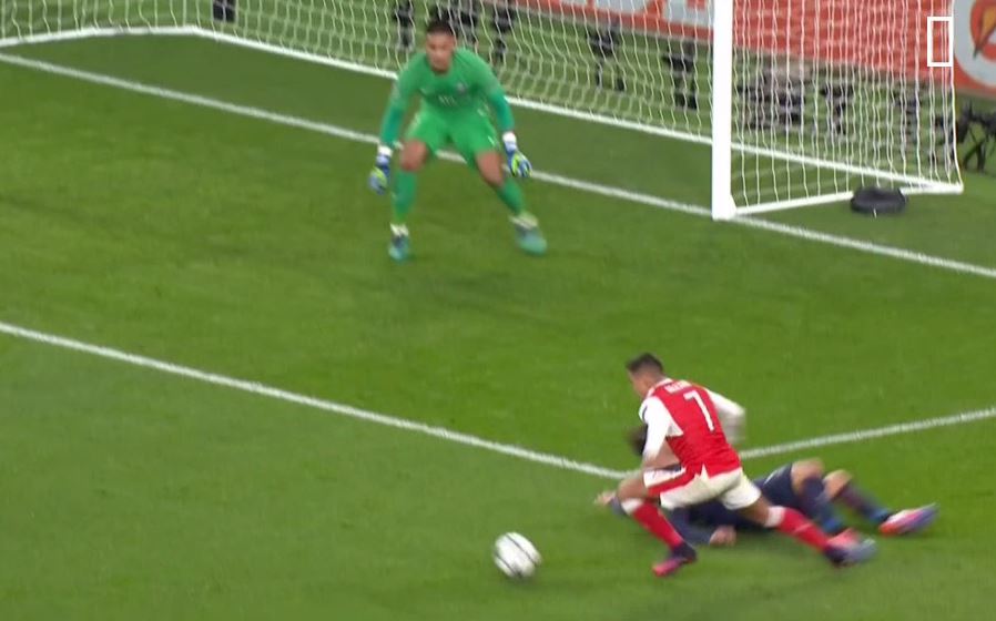 Alexis Sanchez beats Grzegorz Krychowiak