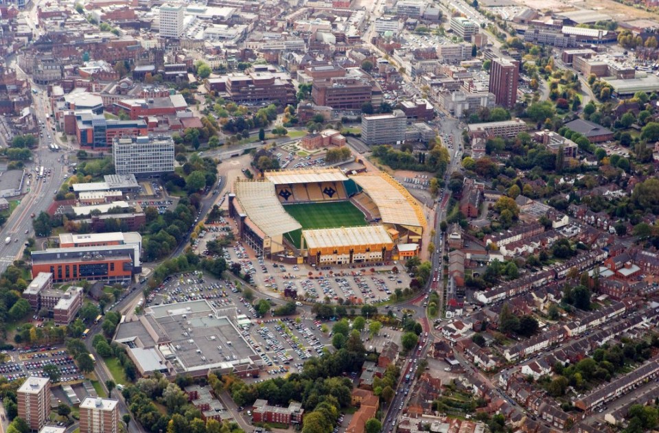  Wolverhampton Wanderers' Molineux football stadium near the city centre