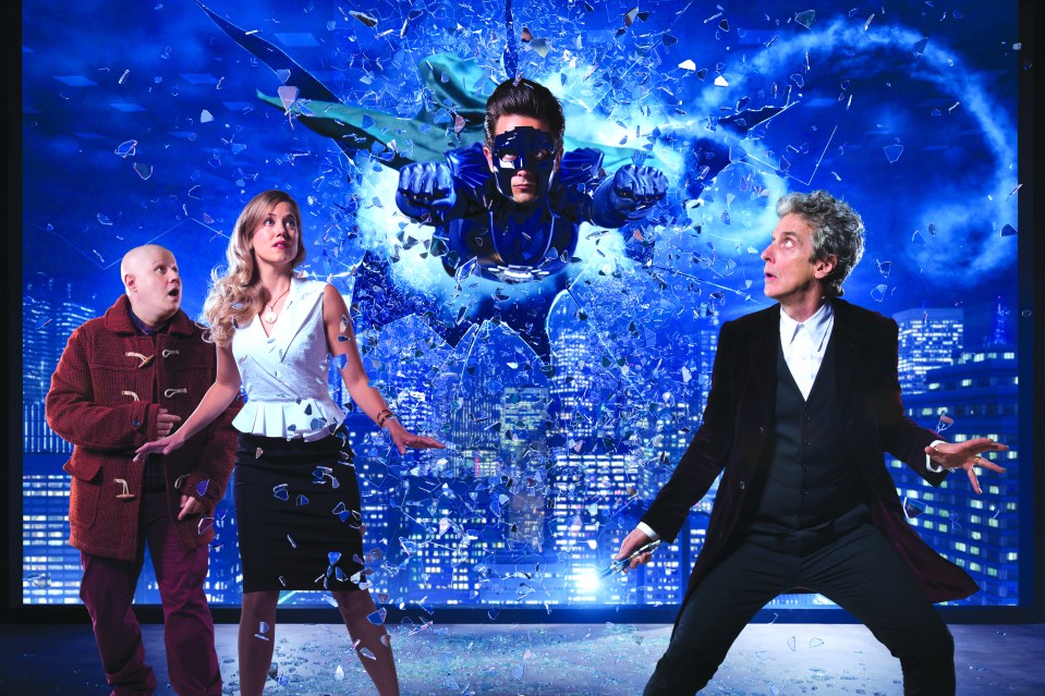  Doctor Who: Nardole, journalist Lucy and The Ghost (l-r) team up with the Doctor to save New York City from a deadly alien threat